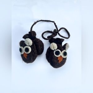 Baby owl mittens